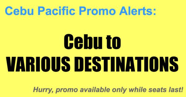Cebu Pacific Promos Cebu Sept-Dec 2017
