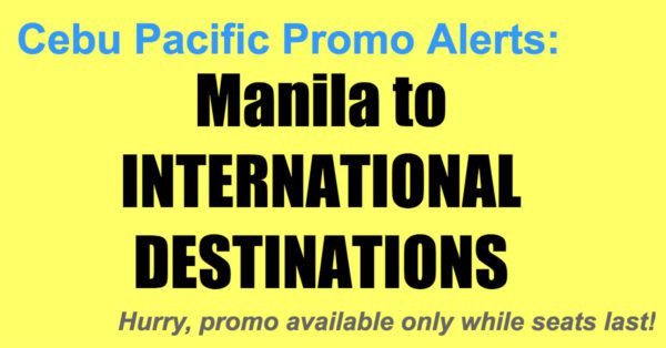 Cebu Pacific Manila International Promos Sept-Dec 2017