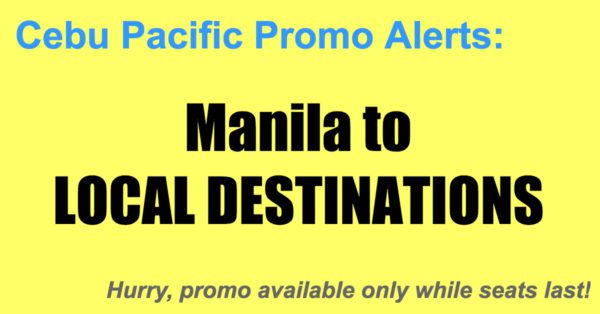 Cebu Pacific Manila Local Promos Sept-Dec 2017