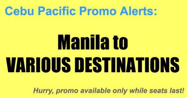 Cebu Pacific Promos Manila Oct-Dec 2017