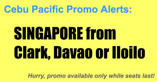 Cebu Pacific Singapore Promos Sept-Dec 2017
