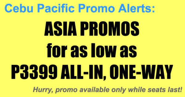 Cebu Pacific Asia Promos Oct-Dec 2017