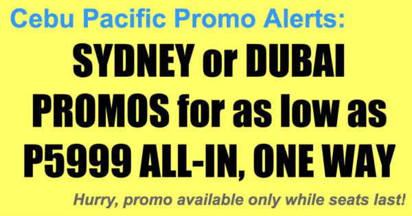 Cebu Pacific Dubai Sydney Promos Oct-Dec 2017