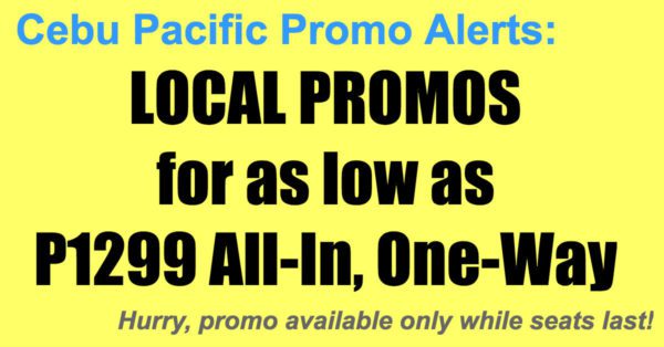 Cebu Pacific Air Local Promos May-Sept 2018