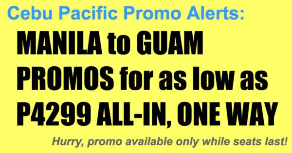 Cebu Pacific Promos Manila Guam Jan-Mar 2018