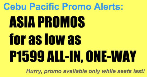 Cebu Pacific Asia Promos May-Sept 2018