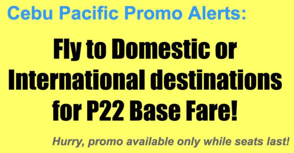 Cebu Pacific 22-Peso Base Fare Sale