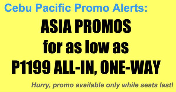 Cebu Pacific Asia Sale Nov 2018-Mar 2019