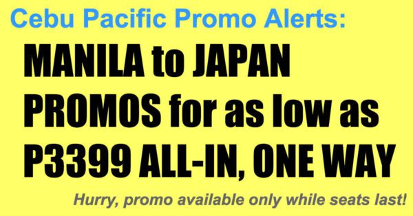 Cebu Pacific Manila Japan Promos Jun-Oct 2018