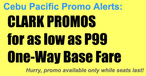 Cebu Pacific Clark Promos Jan-Mar 2019