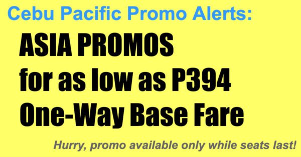 Cebu Pacific Asia Promos Jun-Dec 2019