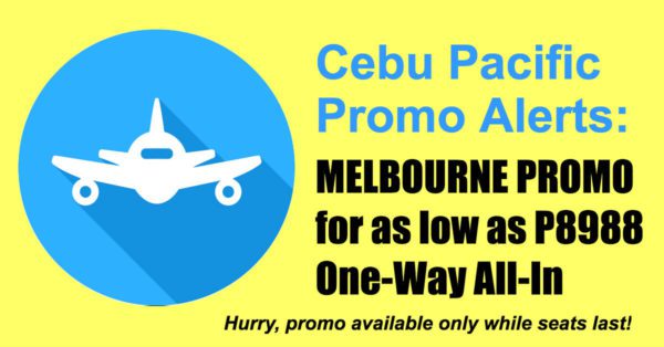 Cebu Pacific Melbourne Promo