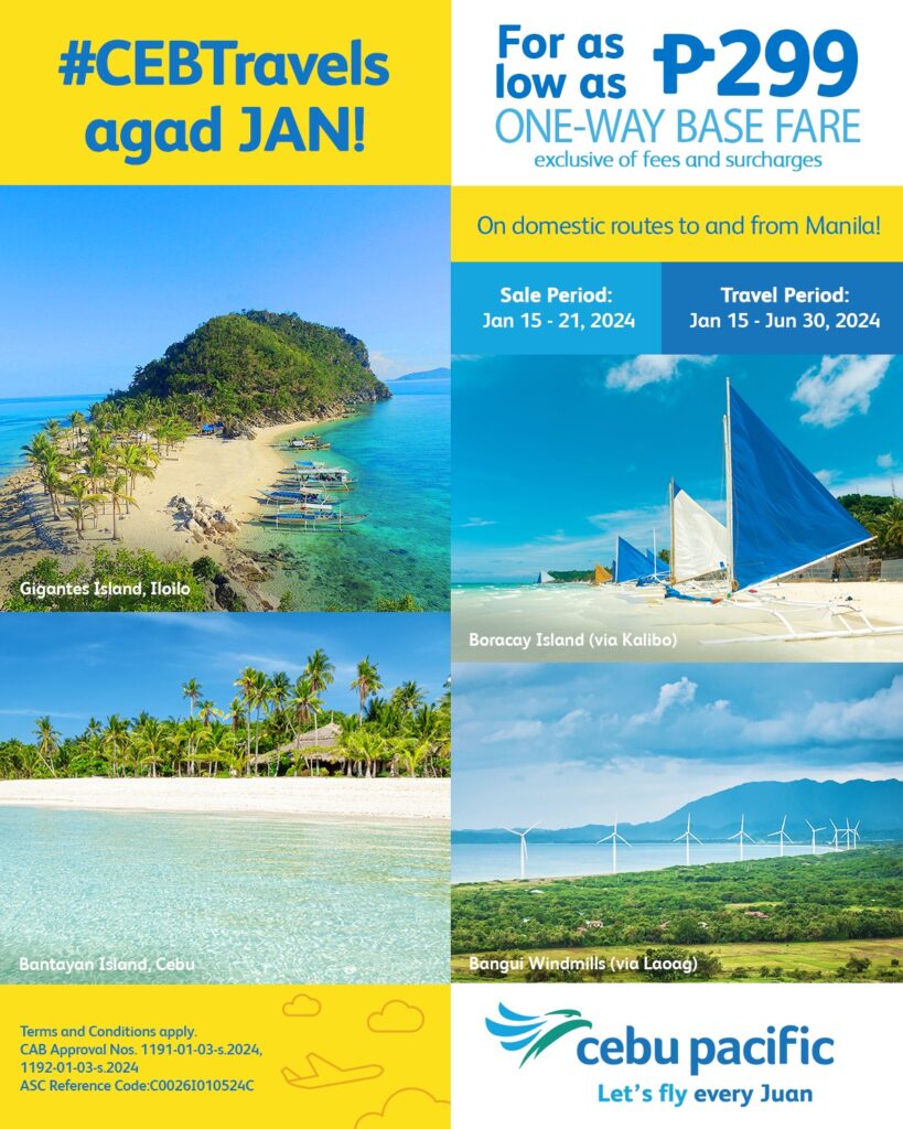 Cebu Pacific Promo Sale January 15 to June 30, 2024