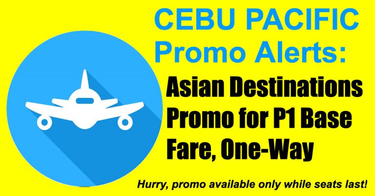 Cebu Pacific Piso Seat Sale to Asian Destinations