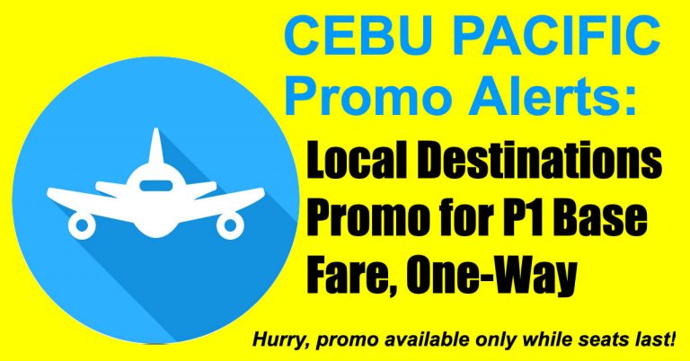 Cebu Pacific Piso Promos to Local Destinations for P1 Base Fare